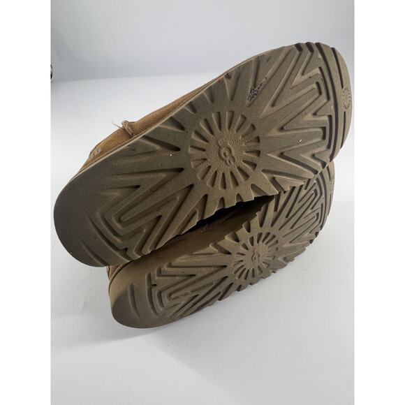 Ugg Classic Mini II Print Boots Mens Size 7 Brown Chestnut Suede Sheepskin Y2K - Picture 11 of 11